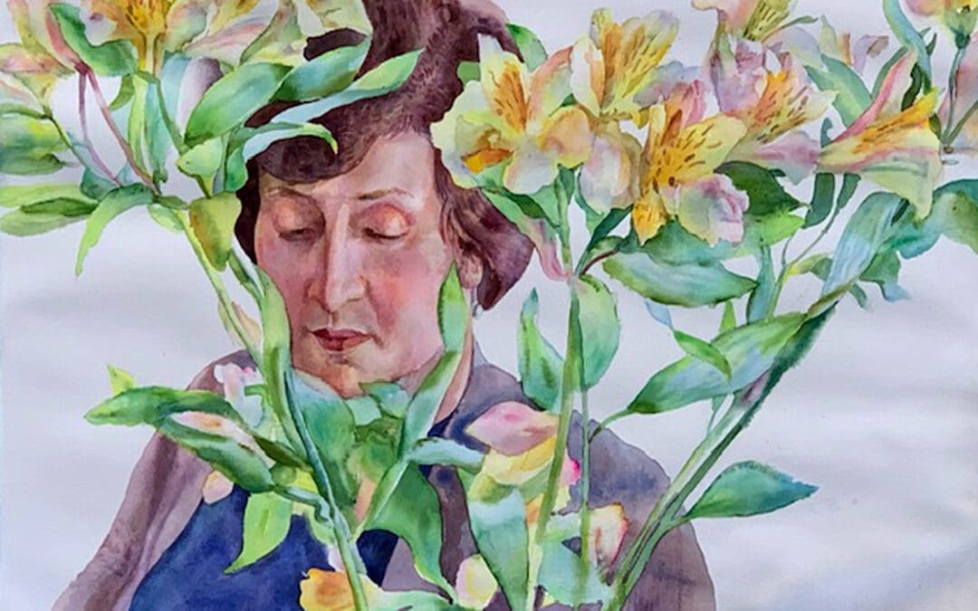 “Behind the flowers”