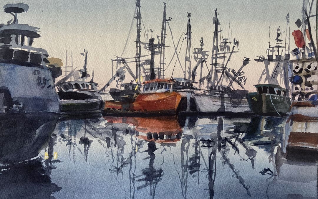 Working Boats at Evening