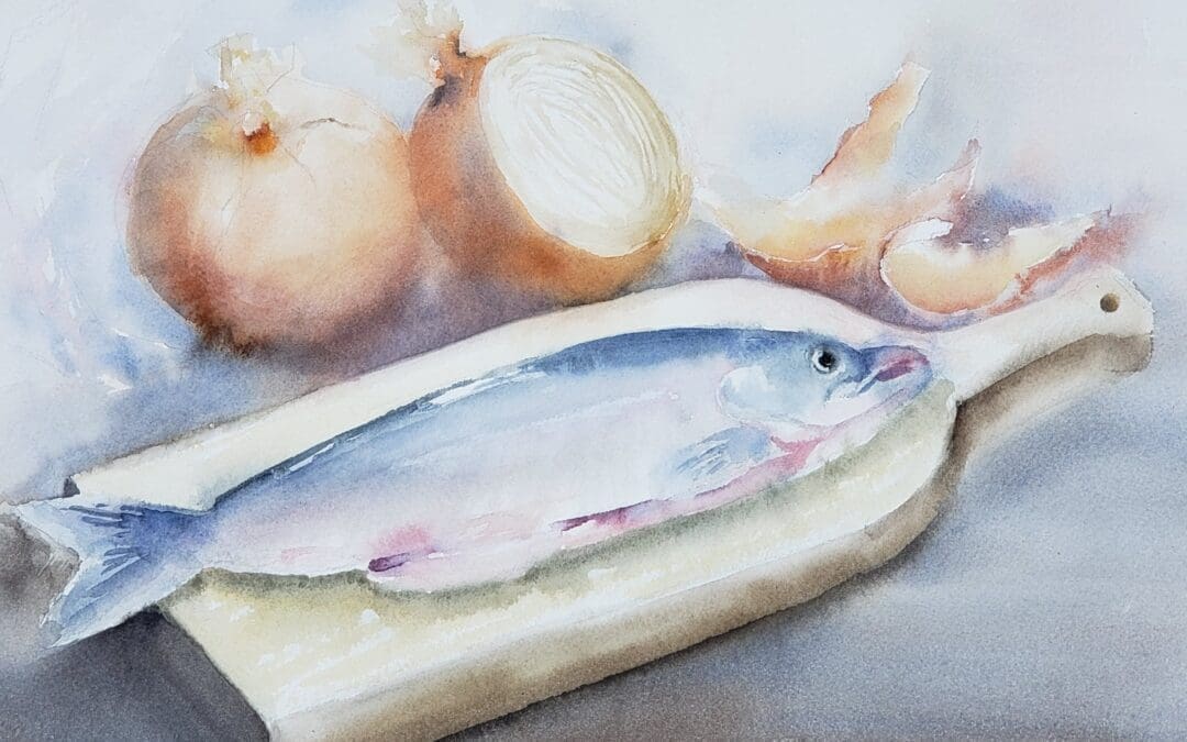 Fish on cutting board