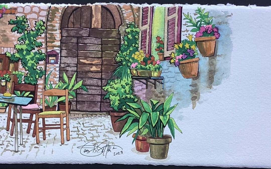 Outdoor cafe in Italy