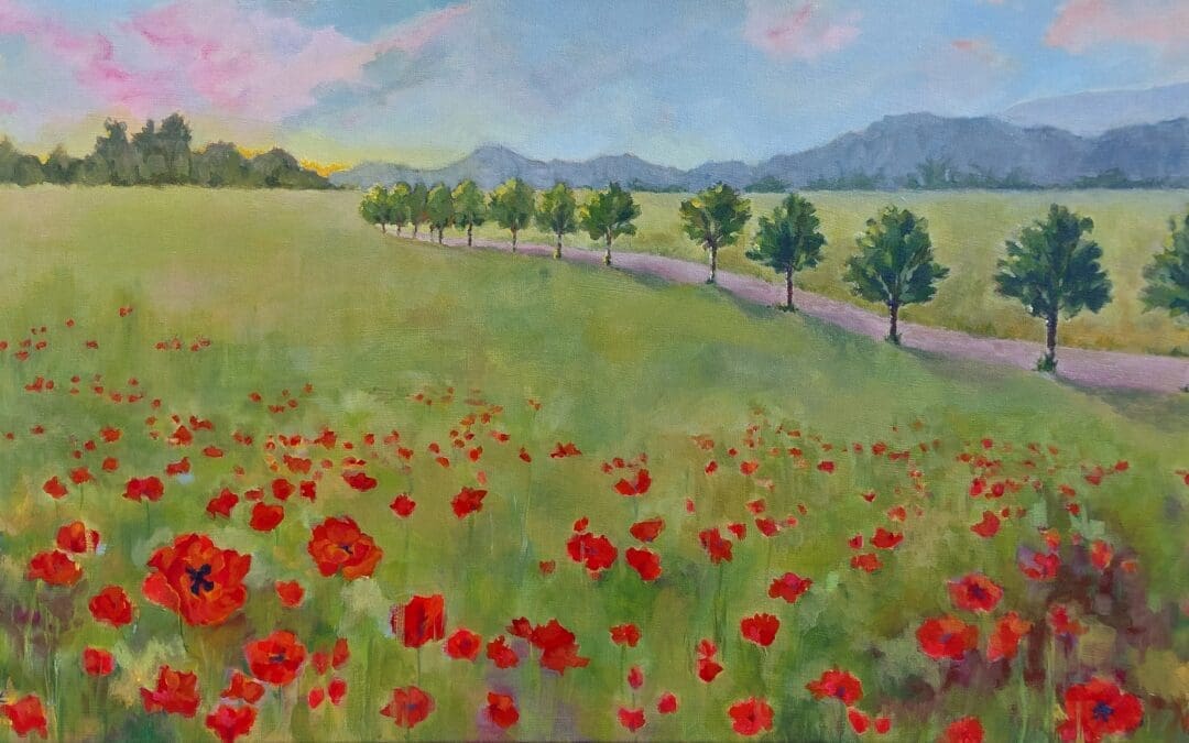 Poppy Fields by the Tree Line