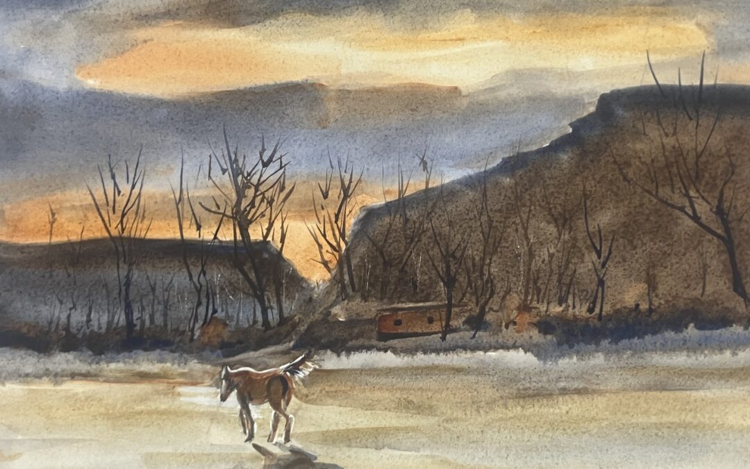 Abiquiu horse at sunset